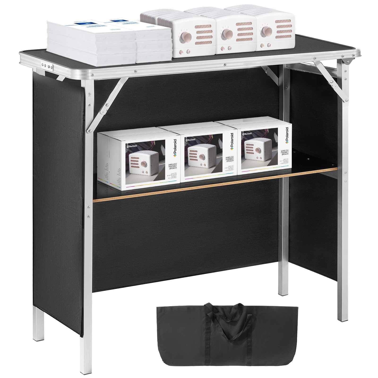 Folding Portable Bar Table For Exhibition And Events With Carry Case_voghion.com